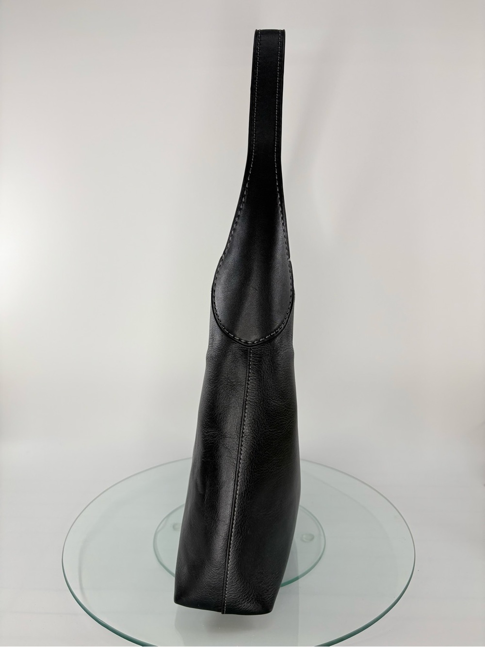 Coach Brooklyn Shoulder Bag 28 Black Pebbled Leather Hobo Handbag - Picture 4 of 14